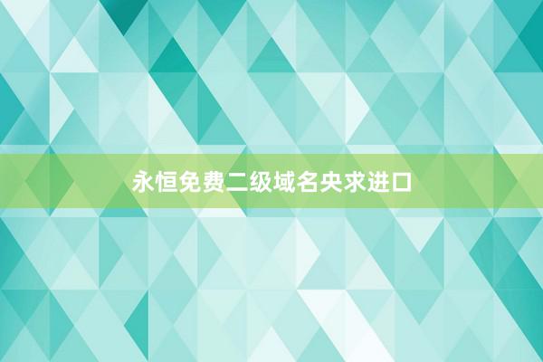 永恒免费二级域名央求进口